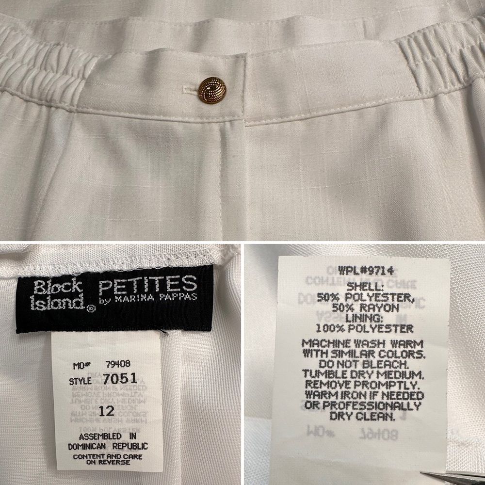 Vintage 90s Block Island Petites White Pencil Skirt High Waist Minimalist 12P - Picture 6 of 12